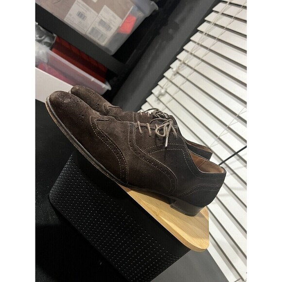 FINSBURY Italian Made Brown Suede Cap Toe Dress Shoes 8 (34) - Picture 3 of 9